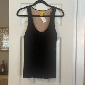 Catherine Malandrino Black Embellished Fitted Tank Top